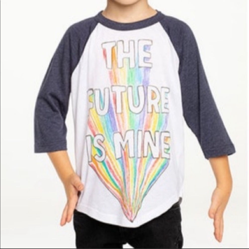 Chaser – Boys “The Future Is Mine” Rainbow 3/4 Tee